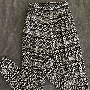 H&M Black and White Harem Party Pants
